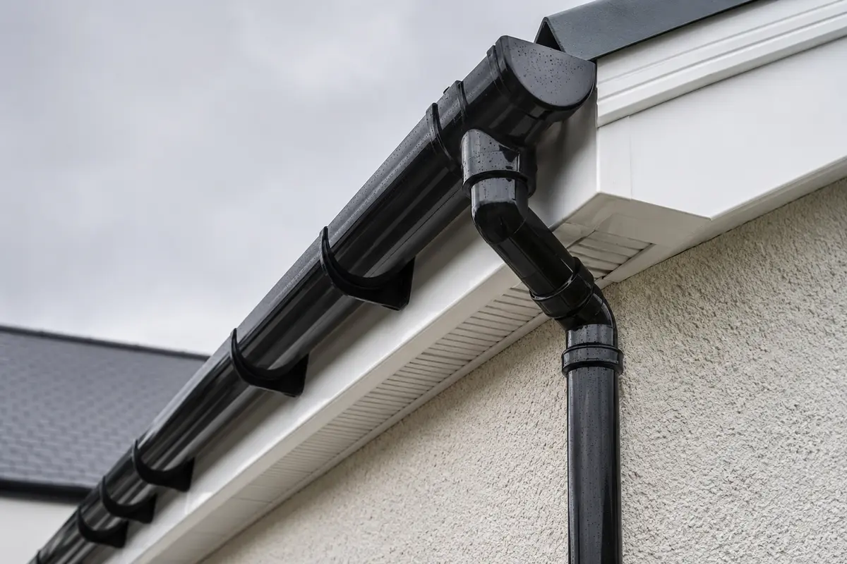 New guttering and downpipe fitted to a house